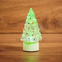 Фигура светодиодная "Елочка средняя" на подставке (батарейки 3хAG13(LR44) в компл.) 10.5см 1LED IP20 4.5В RGB | код 501-048 | Neon-Night