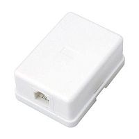 Розетка телефонная 1-м ОП RJ11 бел. | Код. 03-0001 | Rexant