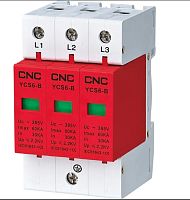 Устройство защиты от импульсных перенапряжений YCS6-B 3P 60—100KA 81мм красный 385В | код A060057 | CNC