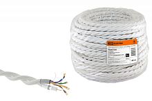 Ретро провод Эко TV + Internet витой, белый ТРТС (бухта 45м) | код SQ2803-0001 | РЭМЗ ТМ