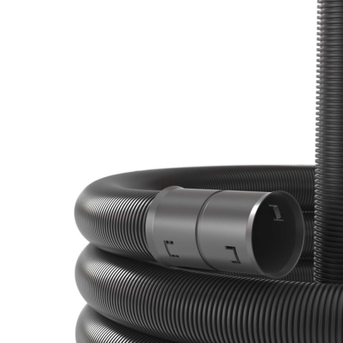 Двустенная труба ПНД гибкая для кабельной канализации д.160мм с протяжкой, SN6, 500Н, в бухте 50м, цвет черный | код 121916A | DKC Двустенная труба ПНД гибкая для кабельной канализации д.160мм с протяжкой, SN6, 500Н, в бухте 50м, цвет черный | код 121916A | DKC