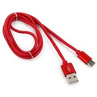 Кабель USB 2.0 Cablexpert CC-S-USBC01R-1M, AM/Type-C, серия Silver, длина 1м, красный, блистер | код CC-S-USBC01R-1M | Cablexpert