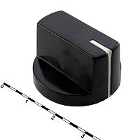 Ручка приборная RUICHI KN-32 (6 мм универсальные), на вал с зубцами | код 79451 | Ruichi