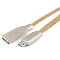 Кабель USB 2.0 Cablexpert CC-G-mUSB01Gd-1M, AM/microB, серия Gold, длина 1м, золотой, блистер | код CC-G-mUSB01Gd-1M | Cablexpert