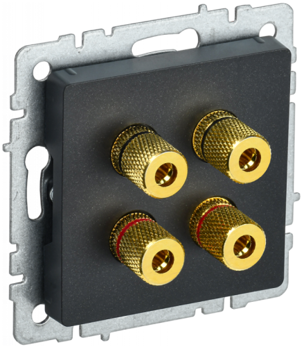 BRITE Аудиорозетка 4-мест. РА10-БрЧ черн. IEK | код BR-S40-K02 | IEK BRITE Аудиорозетка 4-мест. РА10-БрЧ черн. IEK | код BR-S40-K02 | IEK