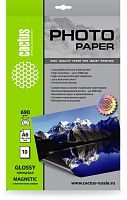 Фотобумага Cactus CS-MGA669010 A6/690г/м2/10л./белый глянцевое/магнитный слой для струйной печати | код 1033436 | CACTUS