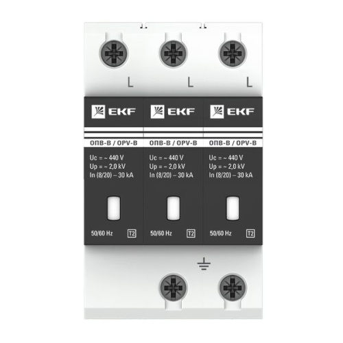 Ограничитель импульсных напряжений ОПВ-B/3P In 30кА 400В PROxima | арт. opv-b3 | EKF  фото 3