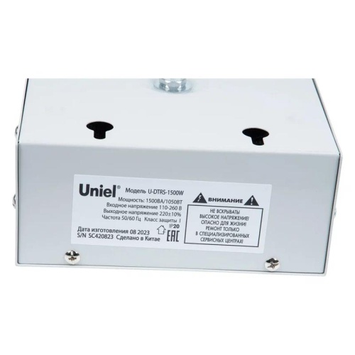 Стабилизатор напряжения ультратонкий Однофазный релейный 1500Вт Настенный TM Uniel U-DTRS-1500W | код UL-00010578 | Uniel фото 3