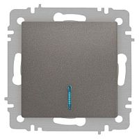 Выключатель 1-кл. СП Accent 6-102-09 10А IP20 250В с подсветкой AL/CU титан Intro Б0063460