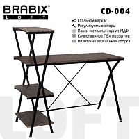 Стол на металлокаркасе BRABIX LOFT CD-004, 1200х535х1110 мм, 3 полки, цвет морёный дуб | код 641218 | BRABIX
