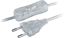 Шнур 61 723 NPS-FS-170-2х0.5-TR 1.7м с выкл. прозр. Navigator | код 61723 | NAVIGATOR