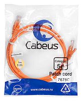 Cabeus PC-UTP-RJ45-Cat.5e-1m-OR Патч-корд U/UTP, категория 5е, 2xRJ45/8p8c, неэкранированный, оранжевый, PVC, 1м | код 7675c | Cabeus
