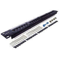 Патч-панель LANMASTER 24 порта, UTP, кат.5E, 1U | код LAN-PPL24U5E | LANMASTER