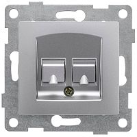 GUSI Ugra механизм розетки компьютерной RJ45, одинарной, скрытая установка. Цвет серебро. | код С11К1-004 | GUSI ELECTRIC
