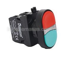 CP102K20KY Кнопка сдвоенная красно-зеленая (1НО+1НЗ) (CP) | код CP102K20KY| EMAS