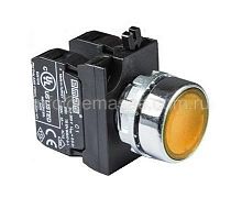 Кнопка нажимная круглая желтая CM102DS (1НО+1НЗ) | код CM102DS | EMAS