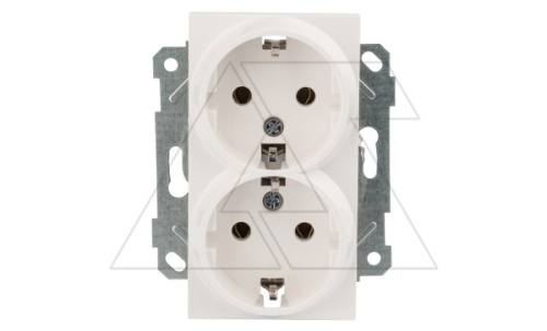 Rita - Розетка двойная 2x2P+E, белая | код 2200-202-0201 | Mutlusan