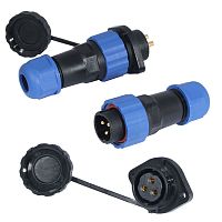 Разъём герметичный SZC21 3P-M-FE, 3 контакта | код 106702 | SZC