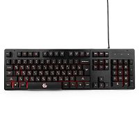 Клавиатура игровая Gembird KB-G400L, USB, черный, металлический корпус, 104 клавиши, подсветка 3 цвета, FN клавиши, кабель тканевый 1.8м | код KB-G400L | Gembird