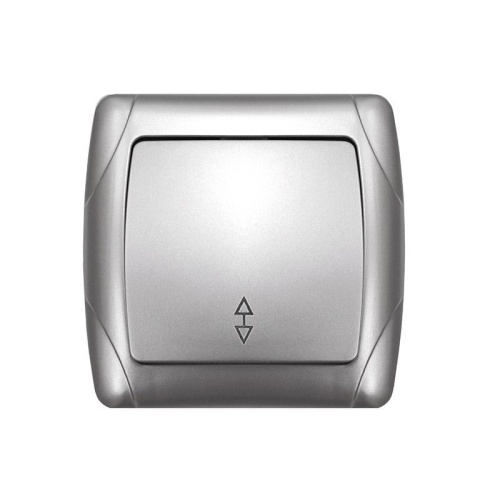 Переключатель проходной 1-кл. СП Маргарита 10А IP20 серебр. UNIVersal | код М0025-S | Universal