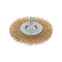 Щетка дисковая для дрели, витая латунированная проволока, 100мм KRANZ | код KR-91-1231 | KRANZ