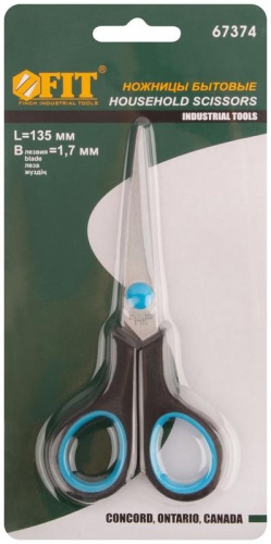 Ножницы бытовые нержавеющие прорезиненные ручки толщина лезвия 1.8мм 135мм FIT 67374 фото 3 Ножницы бытовые нержавеющие прорезиненные ручки толщина лезвия 1.8мм 135мм FIT 67374 фото 3