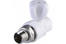 Кран для радиатора прямой 25х3/4' полипропиленовый PPR белый | код 9999012534 | Политэк