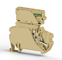 307 320, Клеммник пруж.б/зажим. (Push in) с держ.пред.(6,3х31,75) с инд. 24VDC, 4 мм.кв. (бежевый), PYK 4ILD 24VDC (6,3х31,75) | код 0.0.0.3.07320 | KLEMSAN