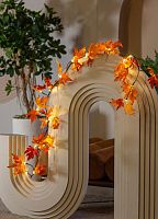 Гирлянда светодиодная "Ветвь кленовая" 1.8м 24LED тепл. бел. IP44 6ч таймер провод корич. 80см | код KOC_INT-B129 | КОСМОС