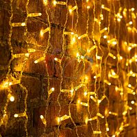 Гирлянда профессиональная Светодиодный Дождь 2х0.8м постоянное свечение прозрачный провод 220В теплый | код 235-106 | Neon-Night