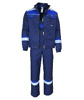 Костюм мужской БРУКЛИН куртка, полукомбинезон, цвет темно-синий с васильковым, р-р 48-50 96-100/170-176 | код 128946 | Эталон-Спецодежда