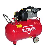 Компрессор поршневой Elitech КПМ 360/100 масляный 360л/мин 100л 2200Вт красный/черный | код 1625665 | Elitech