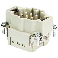 Вилочная контактная вставка REVOS, Size 6, Push-in фиксация, 6 полюсов + РЕ, 500 V, 16 A, материал контактов: медный сплав, покрытие контактов: серебро | код 70.415.0653.0 | Wieland