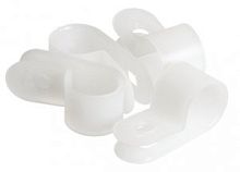 Крепление NIKOMAX R-образное для кабеля диаметром до 5мм, с крепежным отверстием 4,5мм, белое, уп-ка 100шт. | код NMC-CHR05-WT-100 | NIKOMAX