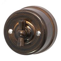 Выключатель Лизетта 1-кл., пластик, цвет Бронза | код B1-200-25 | Bironi