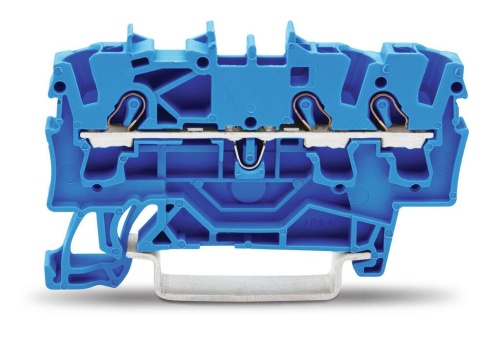 Клемма трехпроводная проходная 0.25-2.5(4)мм.кв. на DIN рейку | код. 2002-1304 | WAGO