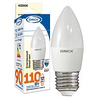 Лампа светодиодная C37 12Вт свеча 4000К E27 230В IONICH 1910