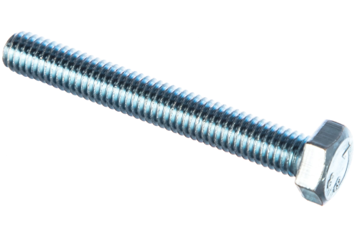 Болт DIN 933 M10х60 полная резьба шестигранная голова класс прочности 5.8 покрытие цинк | код DIN933-М10х60 | Крепдил (упак.370 шт.)