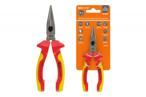 Длинногубцы диэлектрические, 160 мм, 1000 В, CR-V, «ЭкспертЭлектрик» TDM | код SQ1010-0103 | TDM