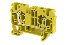 Клемма проходная пружинная 6 мм2, на 2 подключения, желтая SQ6-YELLOW | код 2104010004 | Elmex