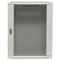 Шкаф настенный 19 TERACOM PRO 12U 600х450 мм дверь стеклянная с замком-ручкой серый | код TRP-WLL-1264-40G | EKF