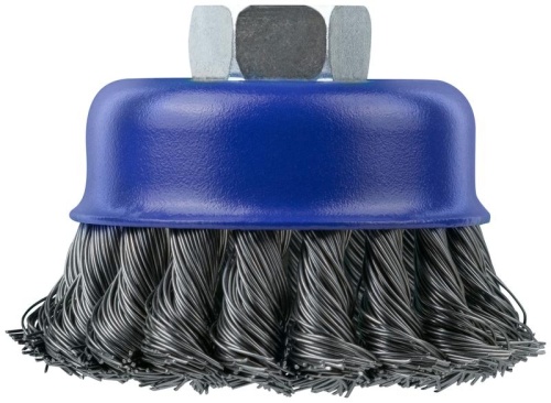 Щетка для УШМ, М14, Чашка, крученая витая проволока 0,5 мм, 75 мм, блистер, Profi | код 82-898 | FIT фото 2