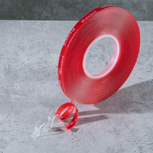 Лента клейкая двухсторонняя прозрачная на VHB акриловой основе 6ммх5м Rexant 09-6055 фото 7