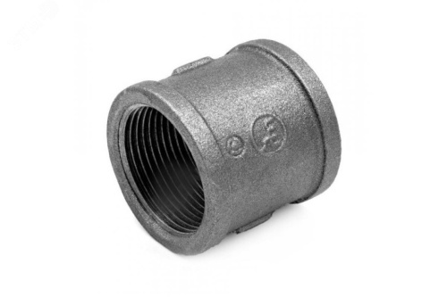 Муфта чугунная прямая Ду25 (1') ВВ | код 127-3495 | Fittex PLUS