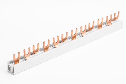 Шинка гребенчатая F-3L/1000/10, тип вилка, 3P-54Mod., 10mm?, 63A, 230/415V, 1000mm | код KF35410 | KASEEY Шинка гребенчатая F-3L/1000/10, тип вилка, 3P-54Mod., 10mm?, 63A, 230/415V, 1000mm | код KF35410 | KASEEY