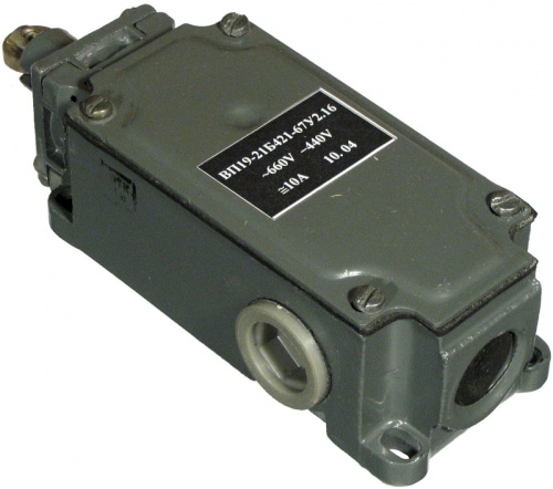 Выключатель путевой ВП-19 21В421-67У2.15, толкатель с роликом, 10А, 1з+3р, IP67 | код A8014-80085435 | РЕЛЕ И АВТОМАТИКА Выключатель путевой ВП-19 21В421-67У2.15, толкатель с роликом, 10А, 1з+3р, IP67 | код A8014-80085435 | РЕЛЕ И АВТОМАТИКА