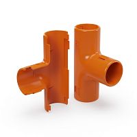 Тройник разборный оранжевый d20 мм (50шт/600шт уп/кор) Промрукав | код PR13.1158 | ПРОМРУКАВ