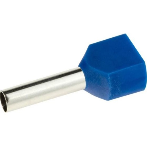 Наконечник-гильза двойная с изолир.фланцем 2,5 кв.мм синий (НШВИ2) | код IFD2-2.5-10BL | DKC