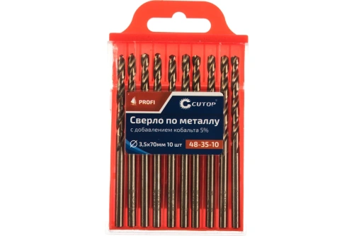 Сверло по металлу Cutop Profi с кобальтом 5%, 3.5 x 70 мм (10 шт) | код 48-35-10 | CUTOP Сверло по металлу Cutop Profi с кобальтом 5%, 3.5 x 70 мм (10 шт) | код 48-35-10 | CUTOP