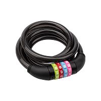 Тросовый кодовый замок взломостойкий для велосипедов и колясок 150 см черный | код 79-0216 | ЧЕТЫРЕ СЕЗОНА